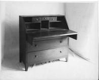 SA0620b - Two views of a slant-top desk, one showing the desk opened., Winterthur Shaker Photograph and Post Card Collection 1851 to 1921c